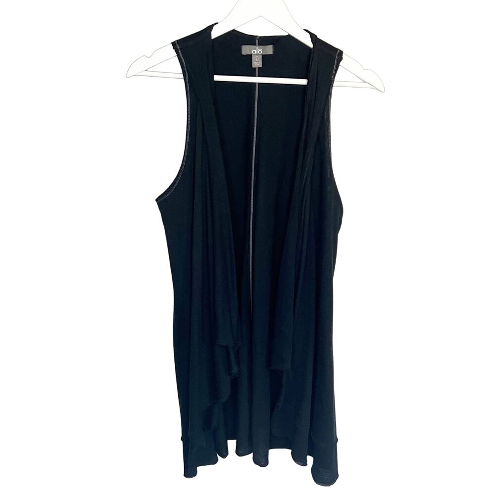 Alo Yoga Women's Duster Sleeveless Draped Open Front Large